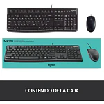 Kit De Teclado Y Mouse Logitech Mk120 Español Latinoamericano De Color Negro