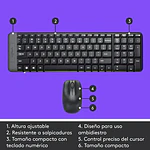 Kit teclado y mouse inalámbrico Logitech MK220 español negro