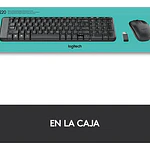 Kit teclado y mouse inalámbrico Logitech MK220 español negro