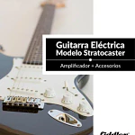 Guitarra Eléctrica Negra + Amplificador Negro Diestro Madera Fiddler