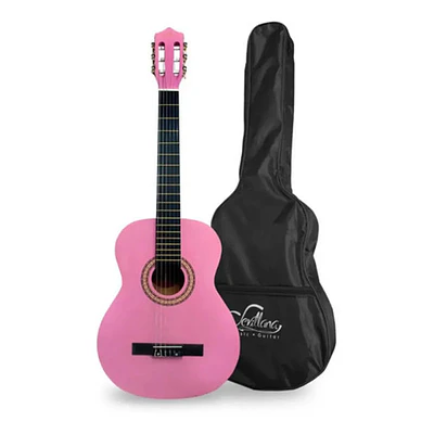 Guitarra Sevillana 8457 Con Funda Color Rosa Infantil Rosa Pálido Diestro Arce