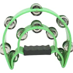 Pandero Musical Media Luna Hendrix Doble Fila Verde 20x20cm 40 Sonajas