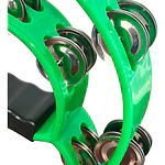 Pandero Musical Media Luna Hendrix Doble Fila Verde 20x20cm 40 Sonajas