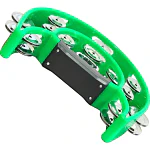 Pandero Musical Media Luna Hendrix Doble Fila Verde 20x20cm 40 Sonajas