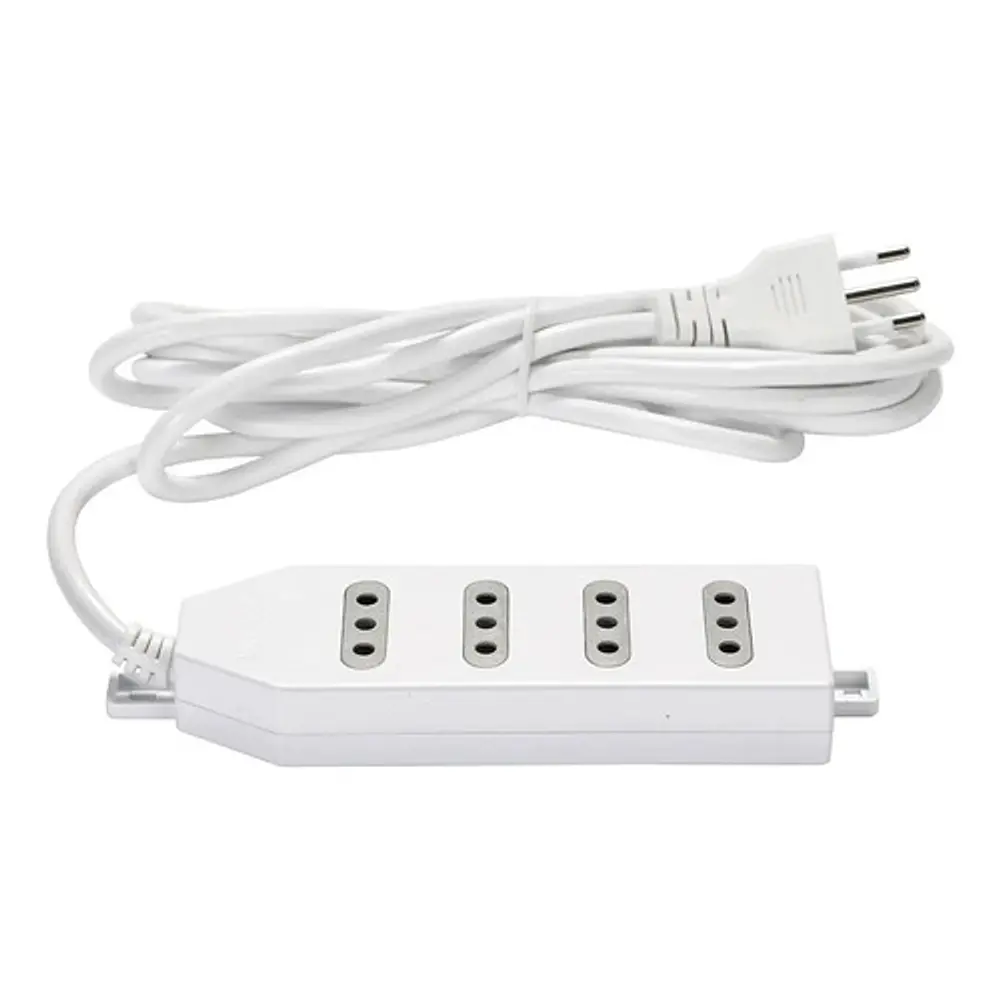Alargador Zapatilla Eléctrico 4 Posiciones 1,5m Macrotel Blanco Me-204w1