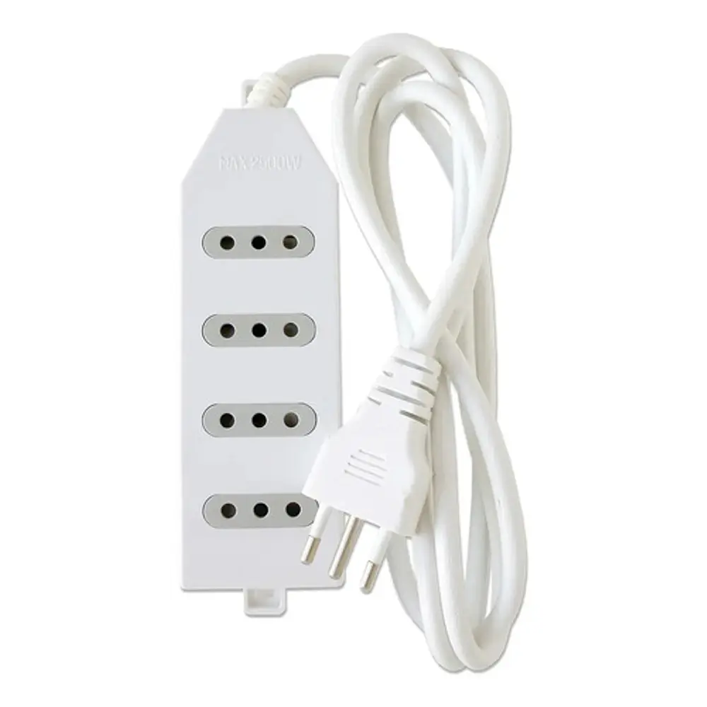 Alargador Zapatilla Eléctrico 4 Posiciones 1,5m Macrotel Blanco Me-204w1