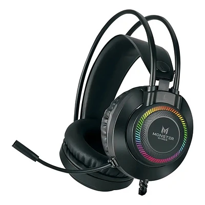 Audifono Gamer Monster Throb Rgb Ps4/ X-one/ Switch Color Negro