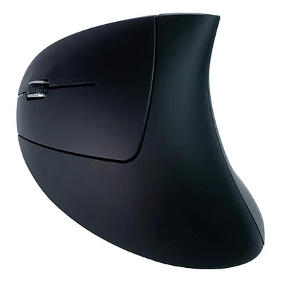 Mouse Vertical Ergonómico Inalámbrico Zurdo Tecmaster 1600 Dpi Negro
