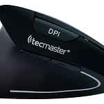 Mouse Vertical Ergonómico Inalámbrico Zurdo Tecmaster 1600 Dpi Negro