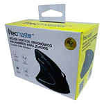 Mouse Vertical Ergonómico Inalámbrico Zurdo Tecmaster 1600 Dpi Negro