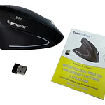 Mouse Vertical Ergonómico Inalámbrico Zurdo Tecmaster 1600 Dpi Negro
