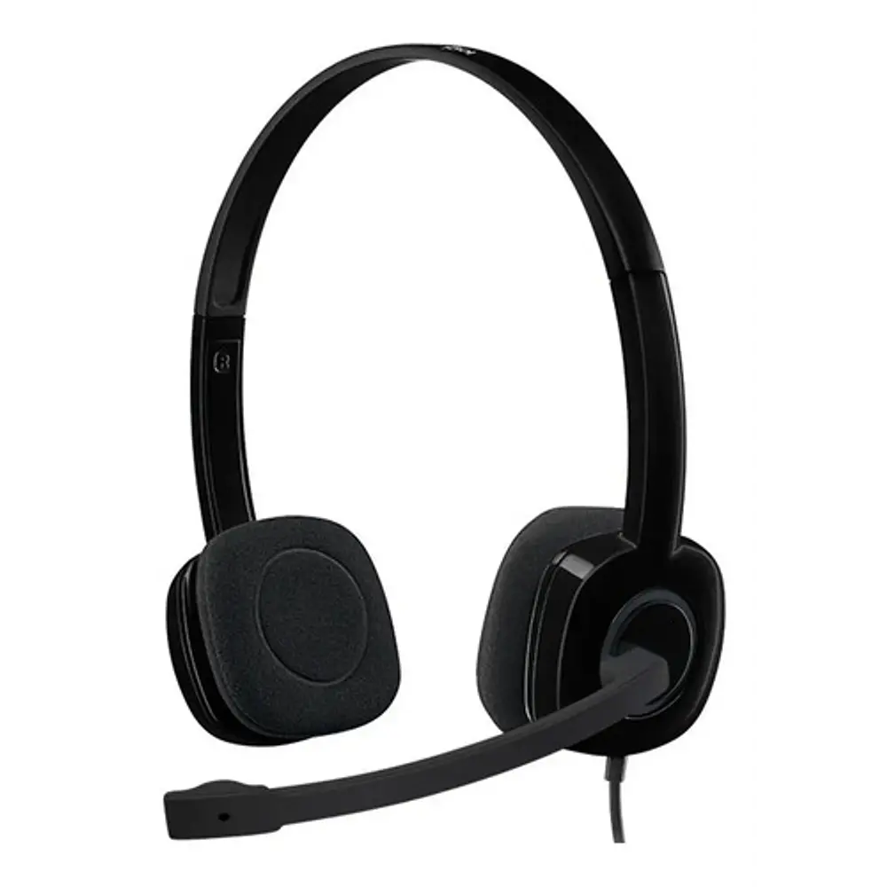 Audifono Logitech H151 Stereo Con Microfono Y Susp De Ruido Color Negro