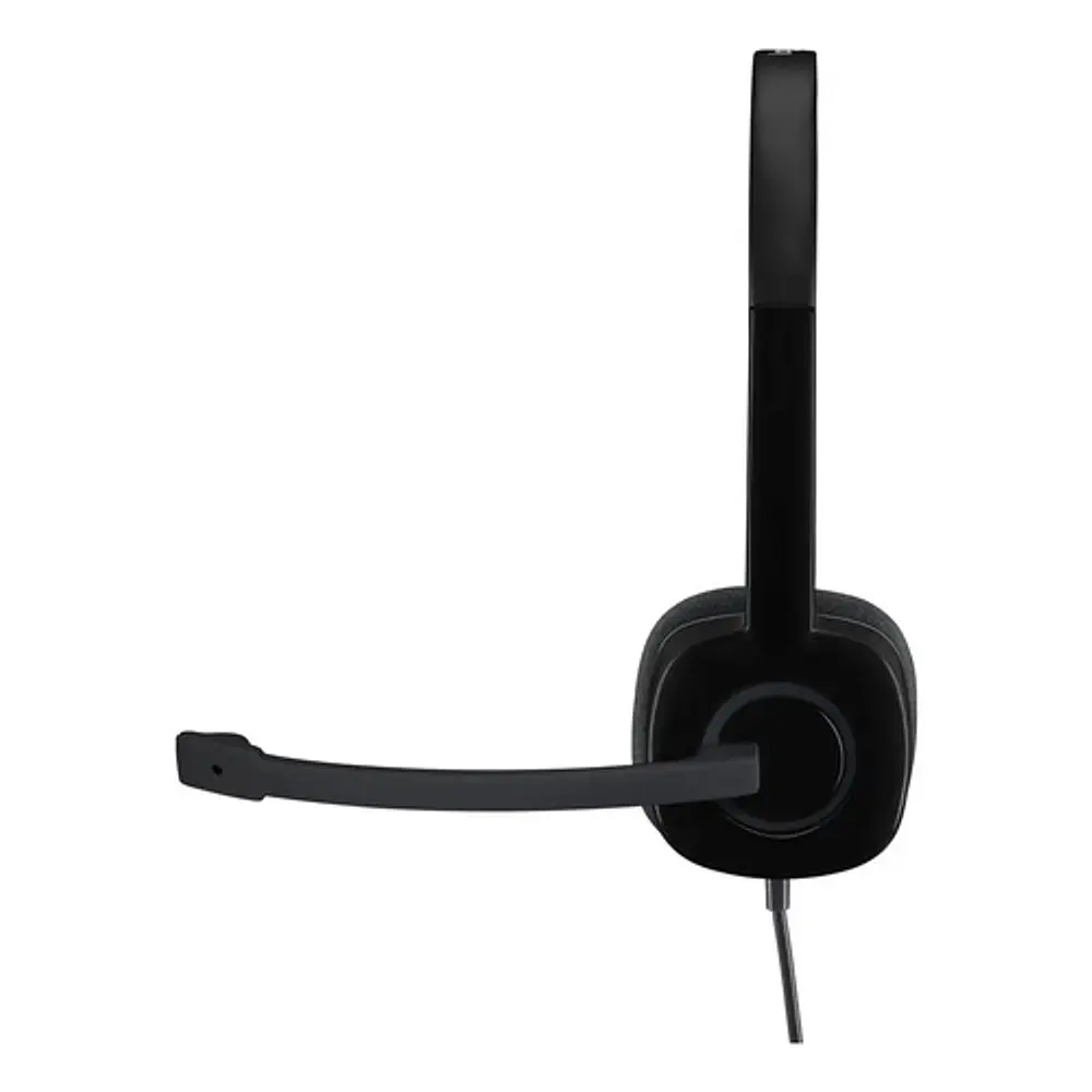 Audifono Logitech H151 Stereo Con Microfono Y Susp De Ruido Color Negro