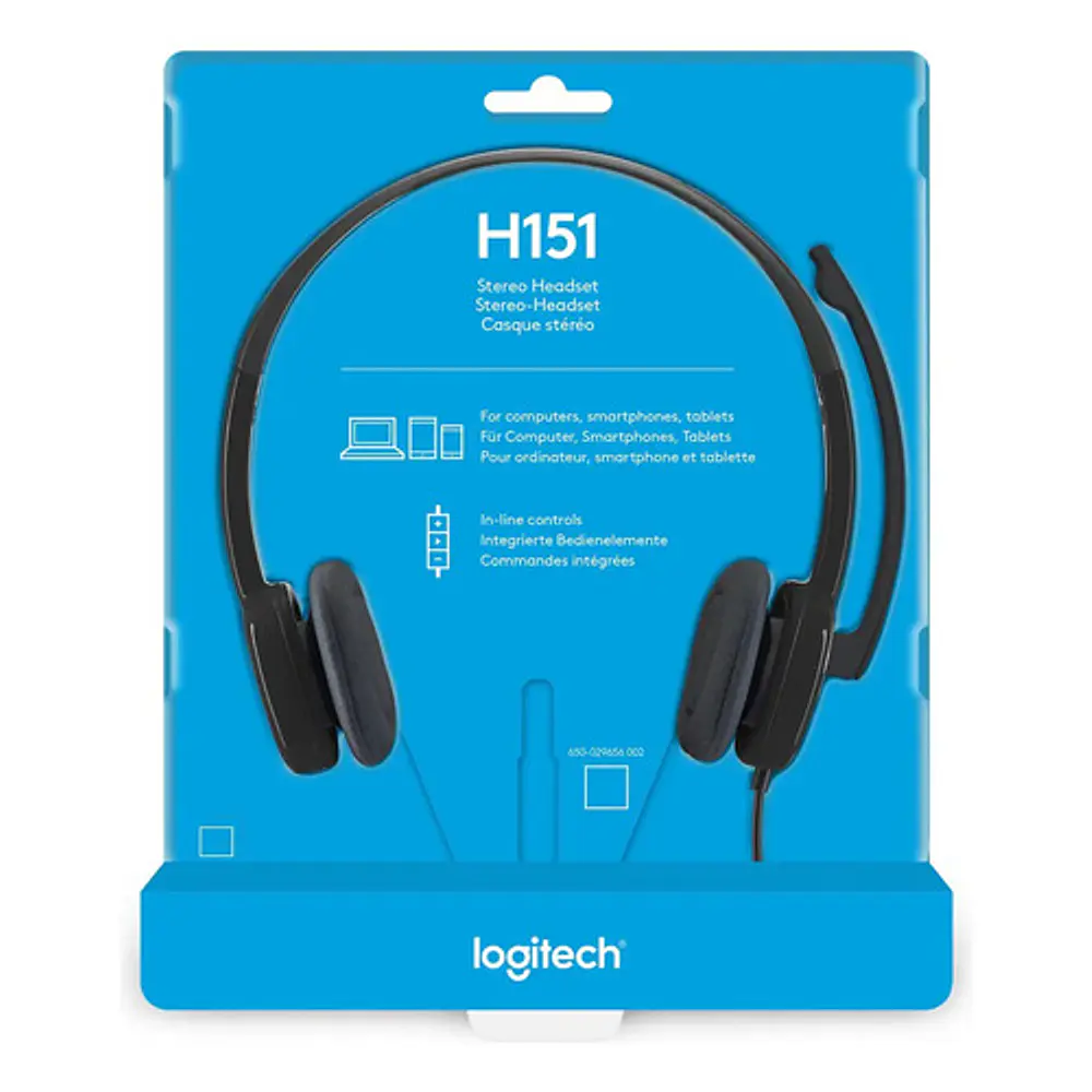 Audifono Logitech H151 Stereo Con Microfono Y Susp De Ruido Color Negro