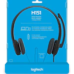 Audifono Logitech H151 Stereo Con Microfono Y Susp De Ruido Color Negro