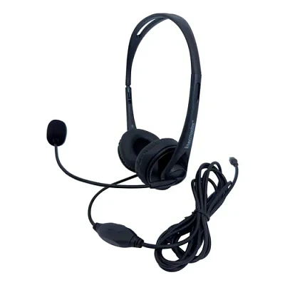 Auriculares call center Tecmaster TM-100561 con micrófono negros