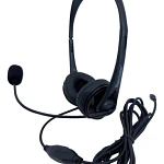 Auriculares call center Tecmaster TM-100561 con micrófono negros