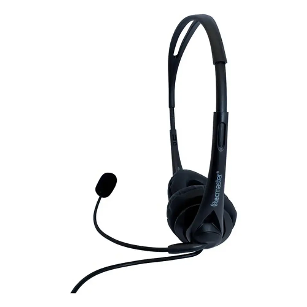 Auriculares call center Tecmaster TM-100561 con micrófono negros