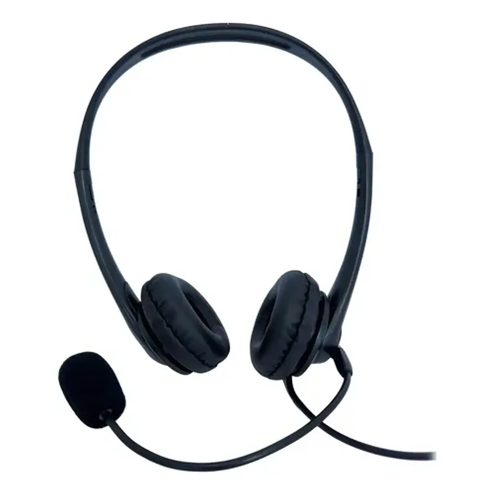 Auriculares call center Tecmaster TM-100561 con micrófono negros