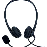 Auriculares call center Tecmaster TM-100561 con micrófono negros