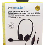Auriculares call center Tecmaster TM-100561 con micrófono negros