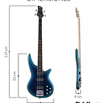 Bajo Eléctrico Azul Fiddler + Amplificador 20w Azul Azul Brillante 4 Diestro Laqueado