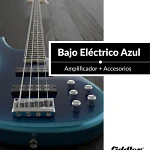 Bajo Eléctrico Azul Fiddler + Amplificador 20w Azul Azul Brillante 4 Diestro Laqueado