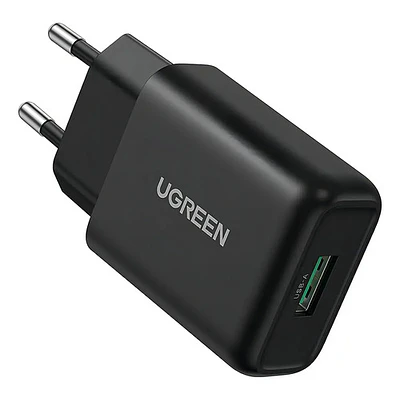 Cargador rápido Ugreen CD122 USB-A 18W QC 3.0 negro