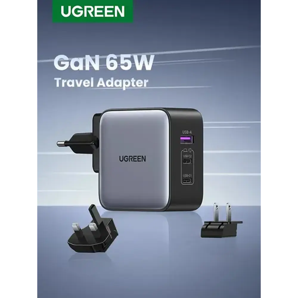 Cargador de viaje Ugreen Nexode CD296 GaN 65W