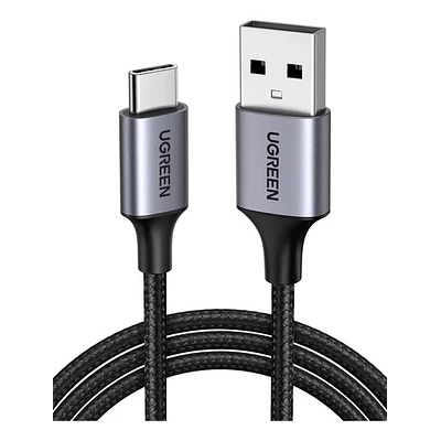 Cable Usb-c / Usb-a Datapower 3a Max 1 Metro Reforzado Negro Ugreen Us288