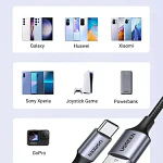 Cable Usb-c / Usb-a Datapower 3a Max 1 Metro Reforzado Negro Ugreen Us288