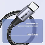 Cable Usb-c / Usb-a Datapower 3a Max 1 Metro Reforzado Negro Ugreen Us288