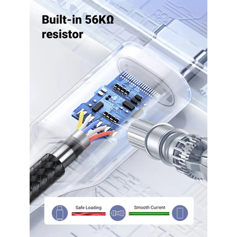 Cable Usb-c / Usb-a Datapower 3a Max 1 Metro Reforzado Negro Ugreen Us288