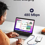 Cable Usb-c / Usb-c 3.1 Datapower 100w Max 1 Metro Reforzado Negro Ugreen Us300