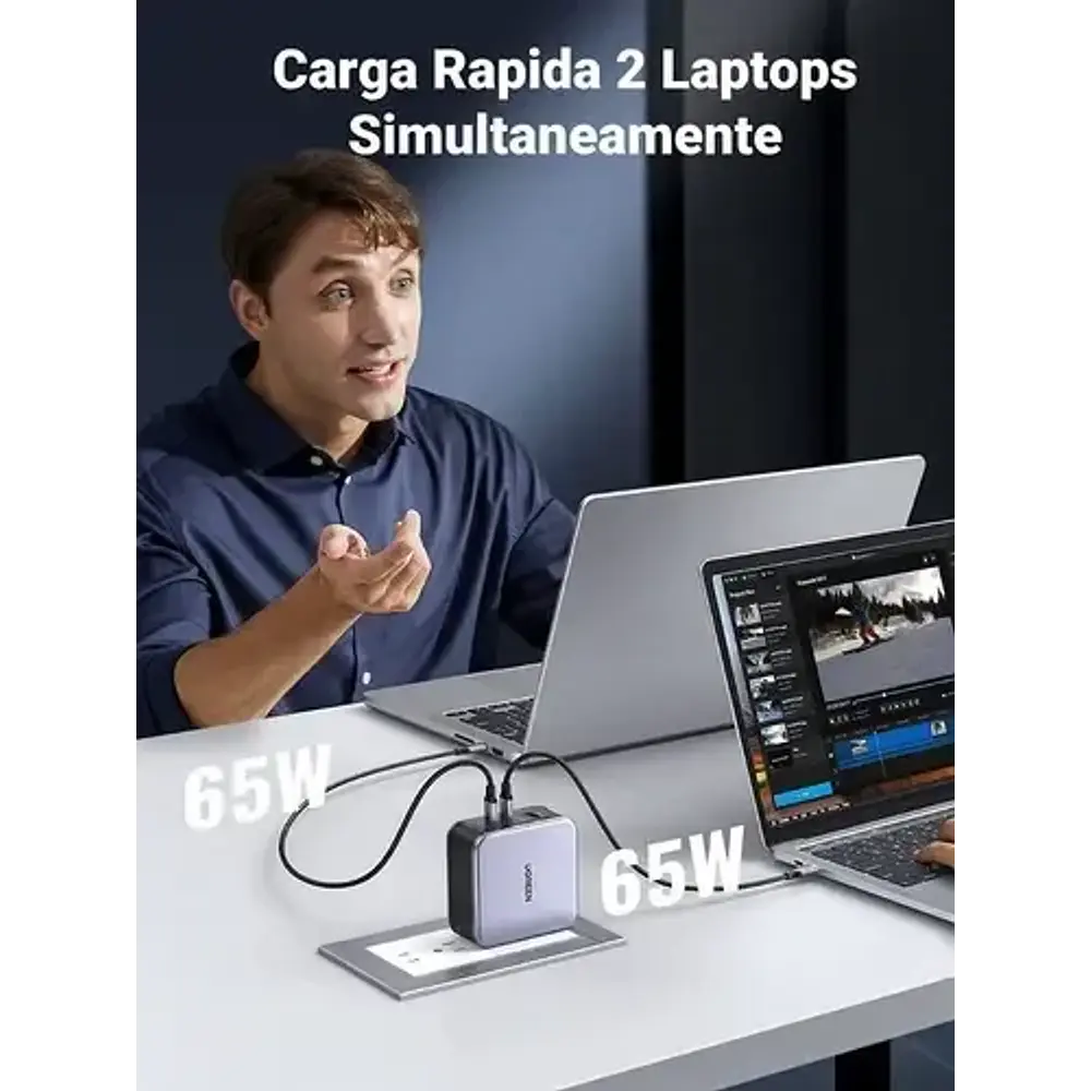 Cargador Ugreen Nexode CD289 GaN 140W con cable USB-C