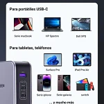 Cargador Ugreen Nexode CD289 GaN 140W con cable USB-C
