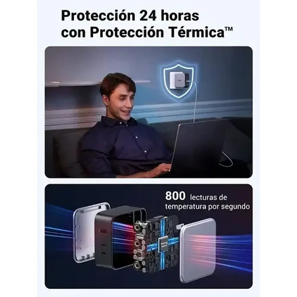 Cargador Ugreen Nexode CD289 GaN 140W con cable USB-C