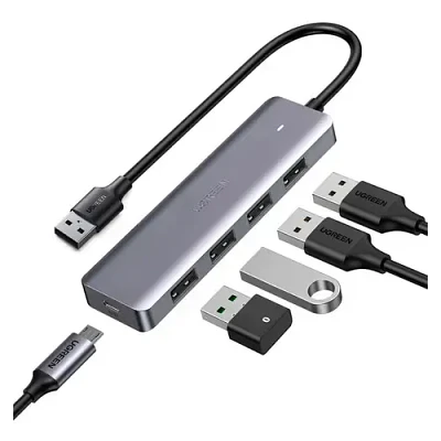Hub Usb-a De 4 Puertos Usb-a 3.0 Con Pd Aluminio Ugreen Cm219