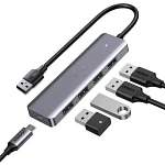 Hub Usb-a De 4 Puertos Usb-a 3.0 Con Pd Aluminio Ugreen Cm219