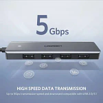 Hub Usb-a De 4 Puertos Usb-a 3.0 Con Pd Aluminio Ugreen Cm219