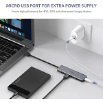 Hub Usb-a De 4 Puertos Usb-a 3.0 Con Pd Aluminio Ugreen Cm219