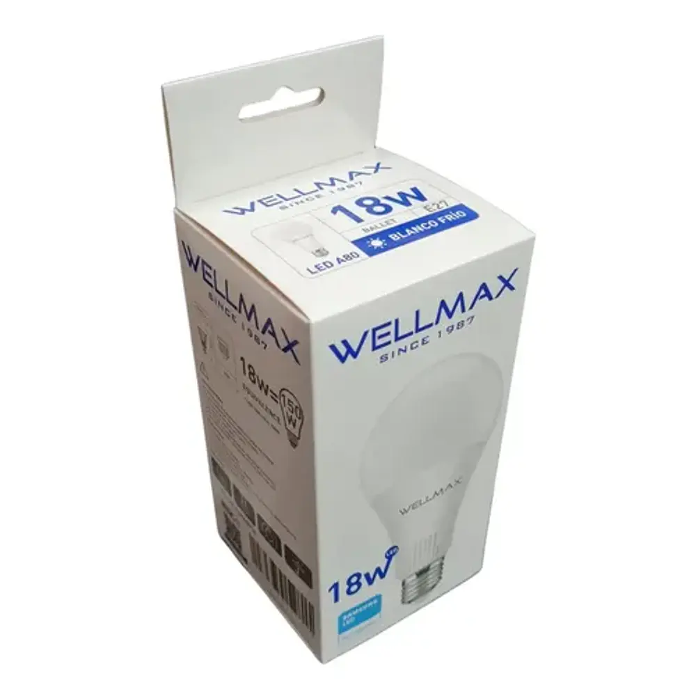 Ampolleta LED Wellmax Ballet A65 18W E27 luz fría