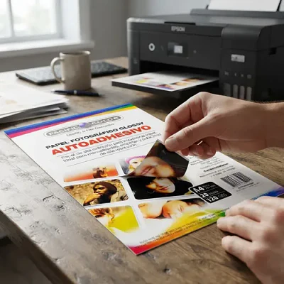 Papel Fotográfico Autoadhesivo 120g 20hojas A4 Pacific Color