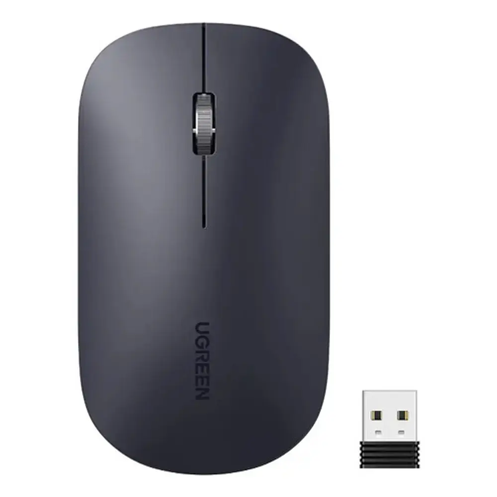 Ratón Inalámbrico Ugreen Slim, 2,4 G, 4000 Dpi, Negro