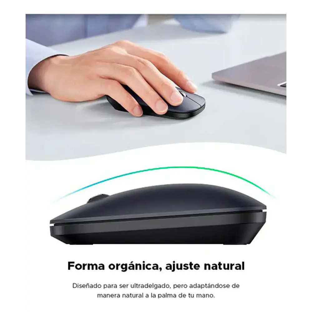 Ratón Inalámbrico Ugreen Slim, 2,4 G, 4000 Dpi, Negro
