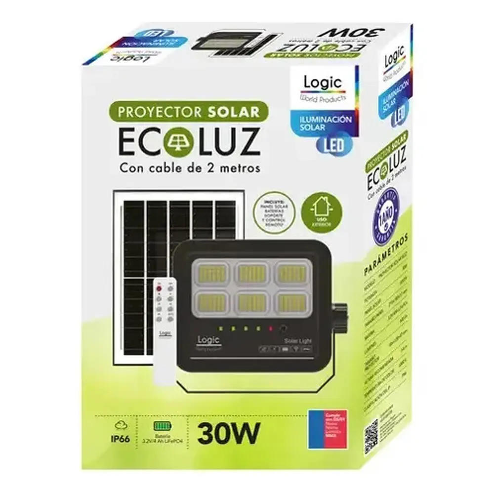 Proyector solar LED Logic Ecoluz 30W
