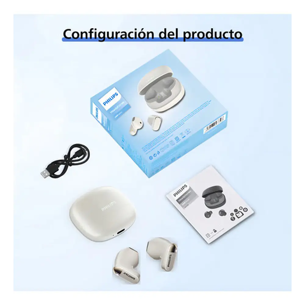 Audífonos Philips TAT2169 Bluetooth in-ear blancos