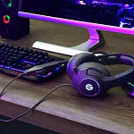 Auriculares gamer HP DHE-8003 negros