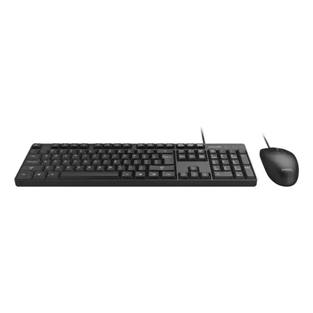 Combo teclado y mouse alámbrico Philips serie 200 negro
