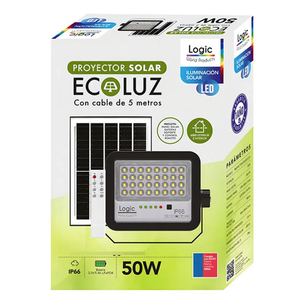 Proyector solar LED Logic Ecoluz 50W